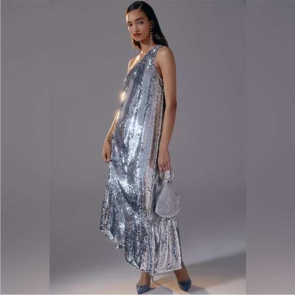 Anthropologie Dresses & Skirts - NWT Anthropologie Maeve One-Shoulder Sequin Dress